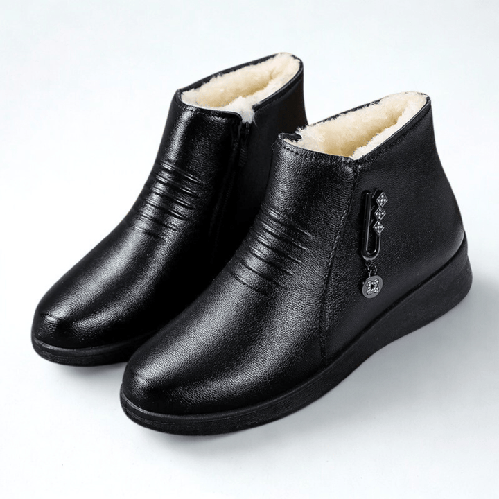 Damen Winterstiefel Warm Gefüttert Seitenzip Stiefeletten
