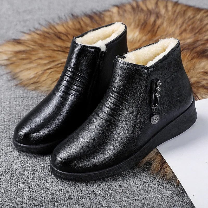 Damen Winterstiefel Warm Gefüttert Seitenzip Stiefeletten