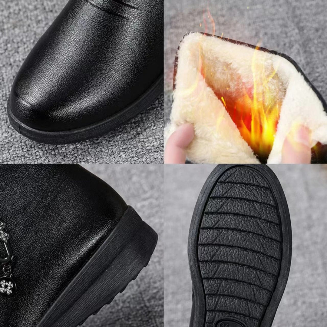 Damen Winterstiefel Warm Gefüttert Seitenzip Stiefeletten