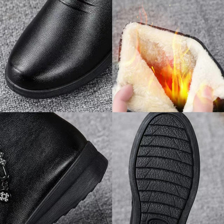 Damen Winterstiefel Warm Gefüttert Seitenzip Stiefeletten