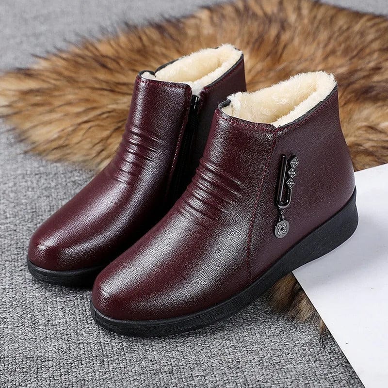 Damen Winterstiefel Warm Gefüttert Seitenzip Stiefeletten