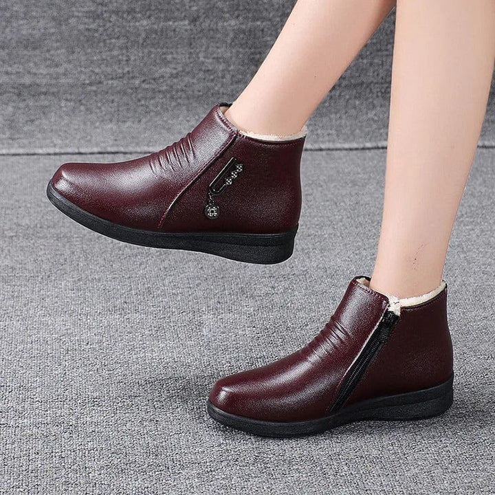 Damen Winterstiefel Warm Gefüttert Seitenzip Stiefeletten