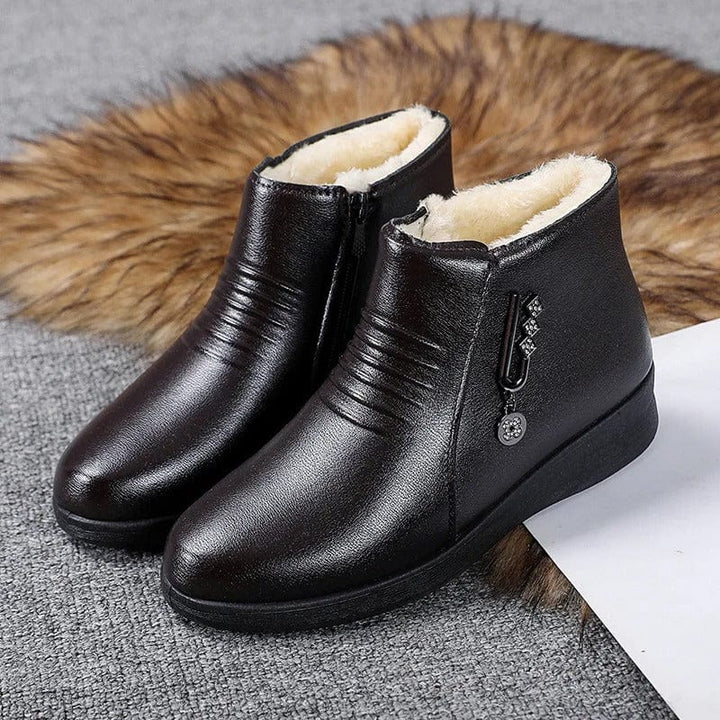 Damen Winterstiefel Warm Gefüttert Seitenzip Stiefeletten