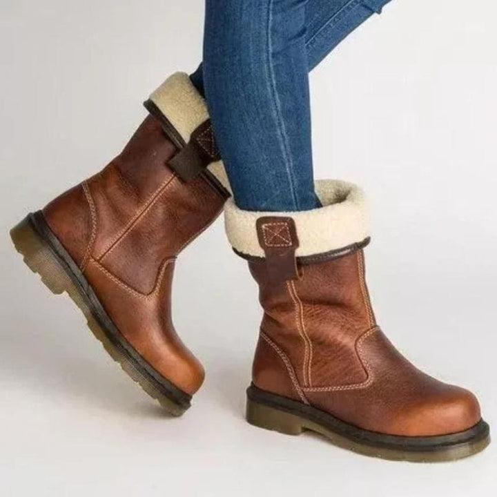 Damen Winterstiefel Gefüttert Lammfell Warme Winterschuhe