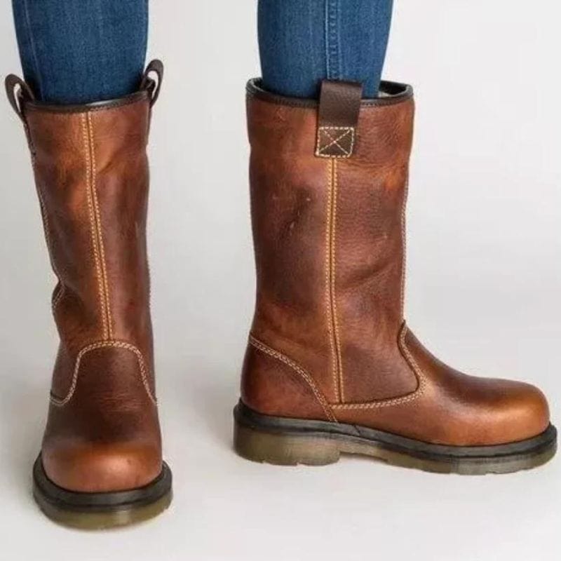 Damen Winterstiefel Gefüttert Lammfell Warme Winterschuhe