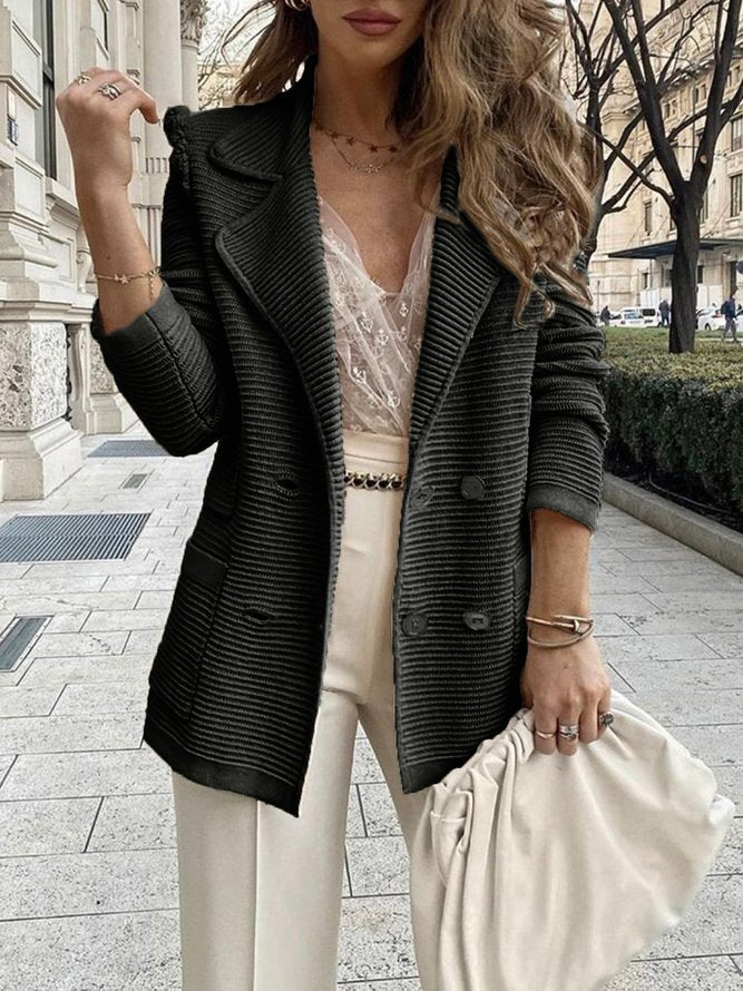 Damen Blazer mit langen Ärmeln und tailliertem Schnitt - Beige