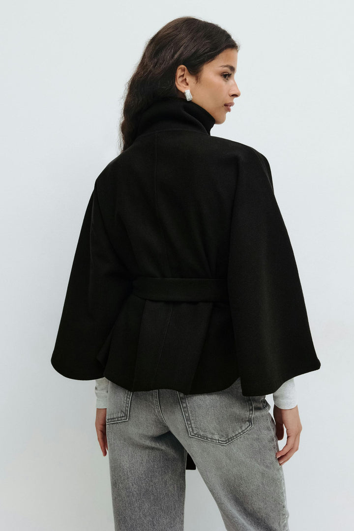 Damen Cape mit hohem Kragen und weiten Ärmeln