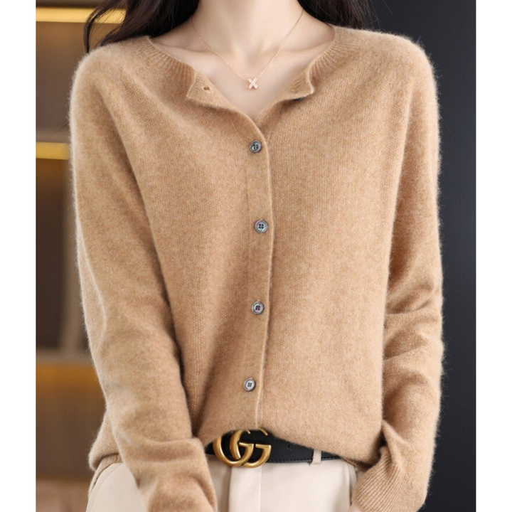 Damen Cardigan mit Rundhals und langen Ärmeln - Dunkelblau