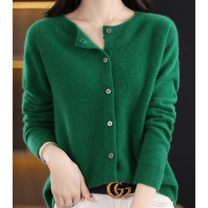 Damen Cardigan mit Rundhals und langen Ärmeln - Dunkelblau