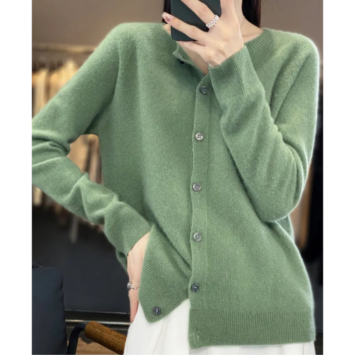 Damen Cardigan mit Rundhals und langen Ärmeln - Dunkelblau