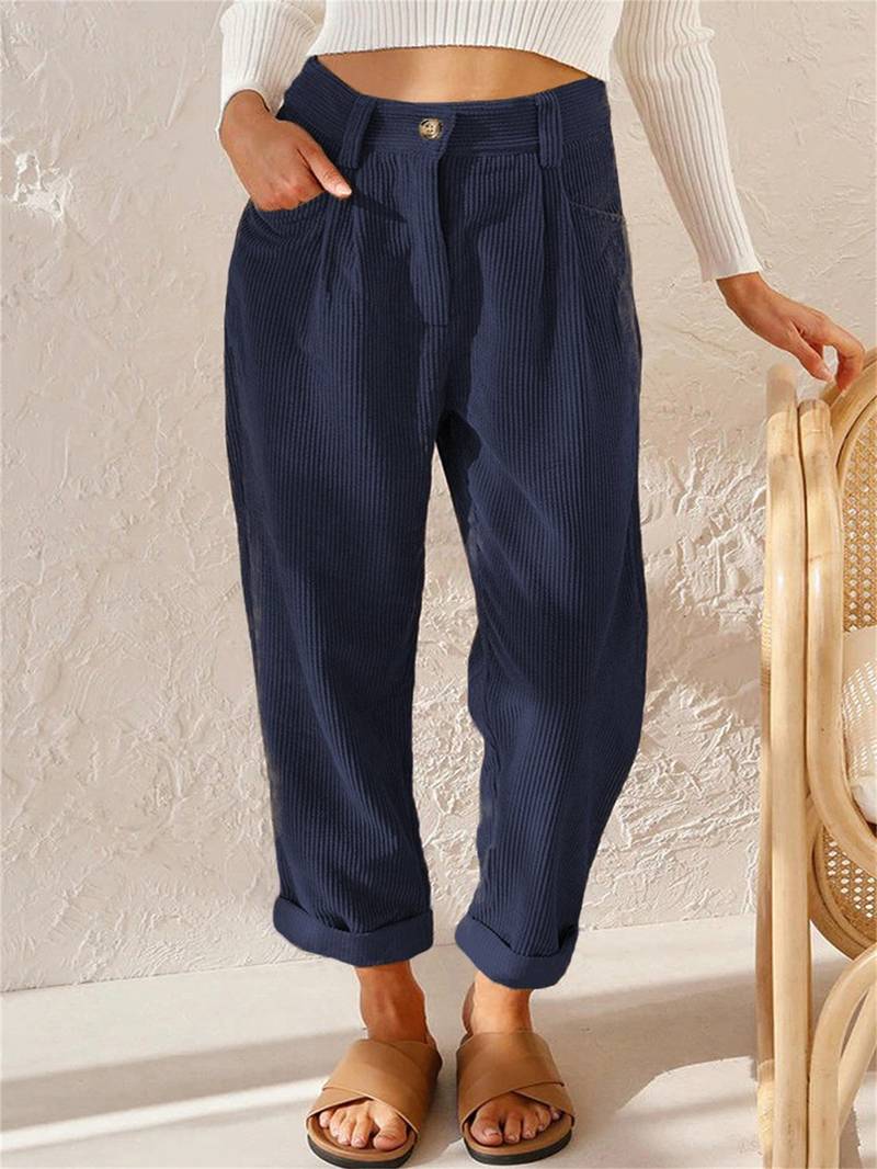 Hose für Damen mit Cordstruktur und Geradem Bein
