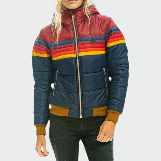 Damen Daunenjacke mit wasserdichter Oberfläche und Winter-Design - Marineblau