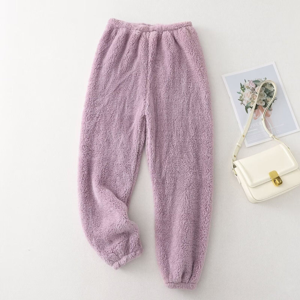 Damen Fleecehose mit Fleece-Futter für den Alltag - Violett