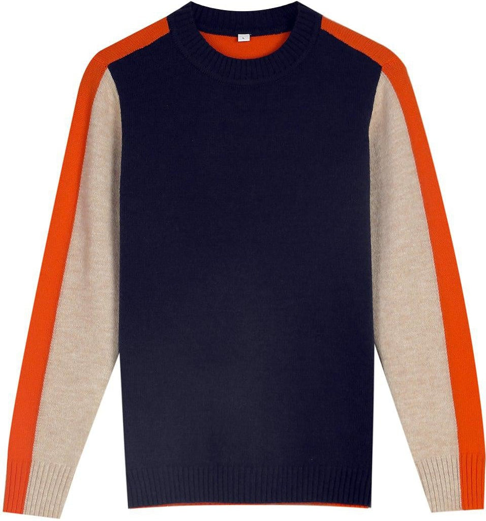 Damen gestreifter Pullover mit Farbblöcken