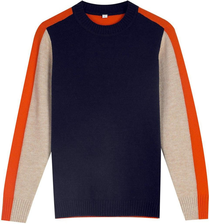 Damen gestreifter Pullover mit Farbblöcken