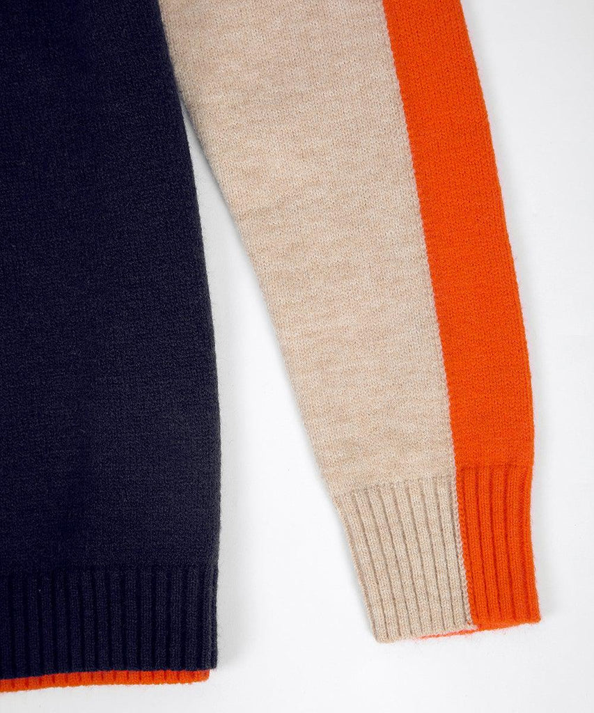 Damen gestreifter Pullover mit Farbblöcken