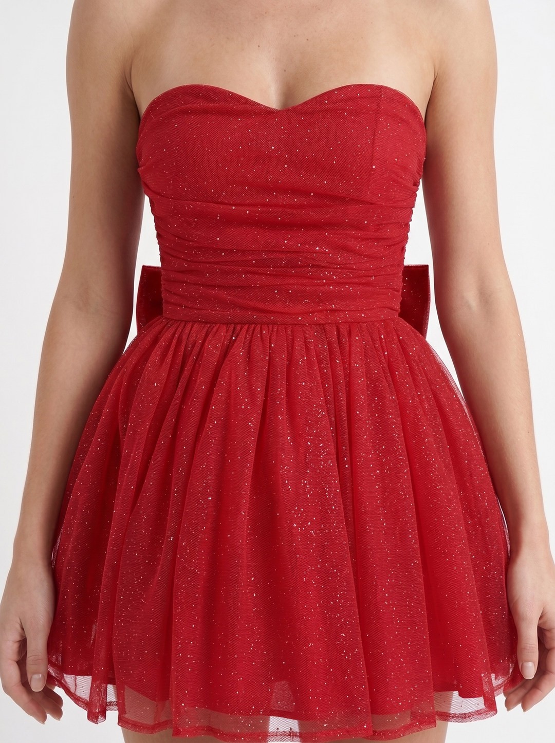 Damen Glitzerkleid mit weitem Tüllrock