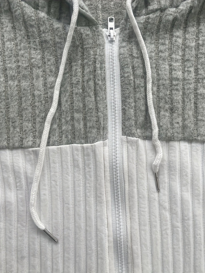 Tamara | Textured Hooded Zip Jacket