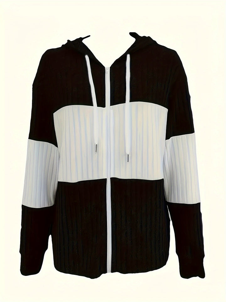 Tamara | Textured Hooded Zip Jacket