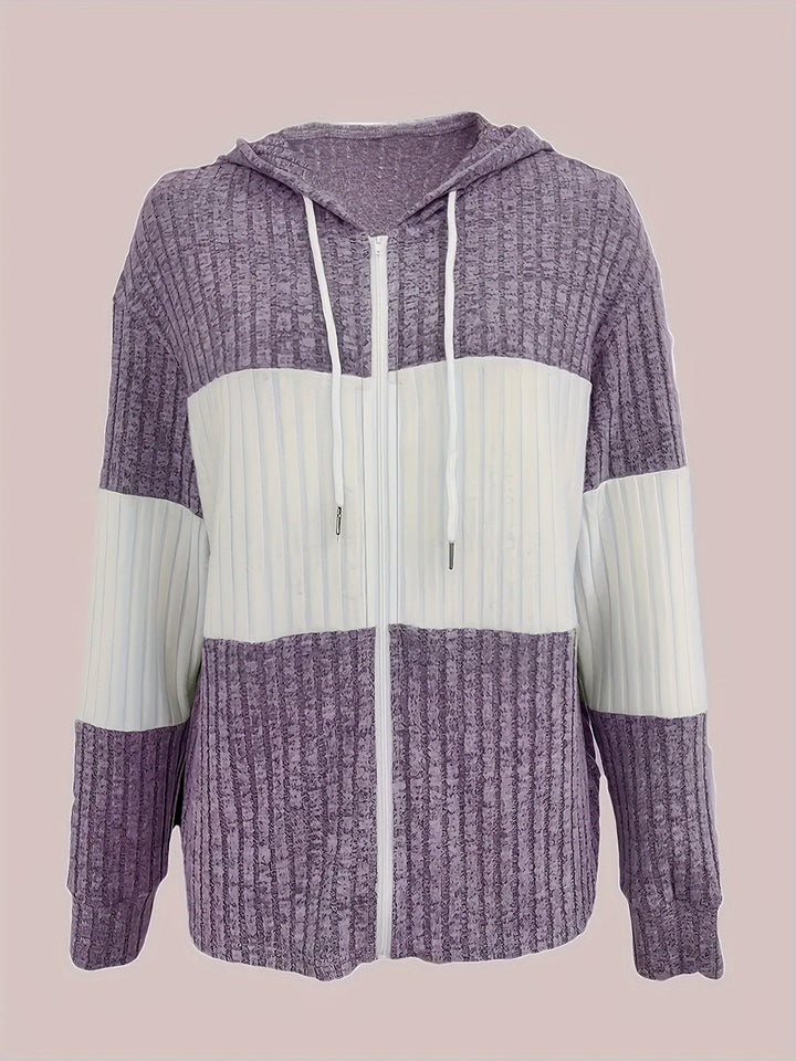 Tamara | Textured Hooded Zip Jacket