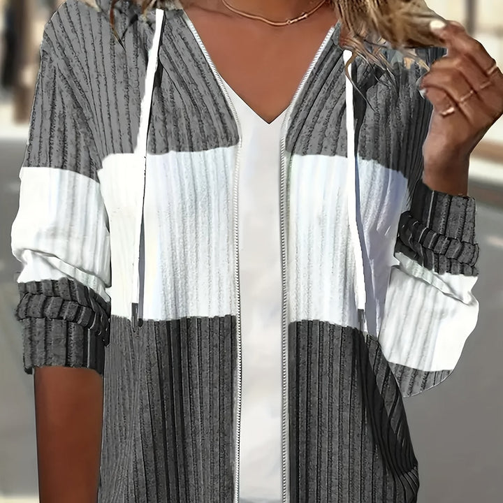 Tamara | Textured Hooded Zip Jacket
