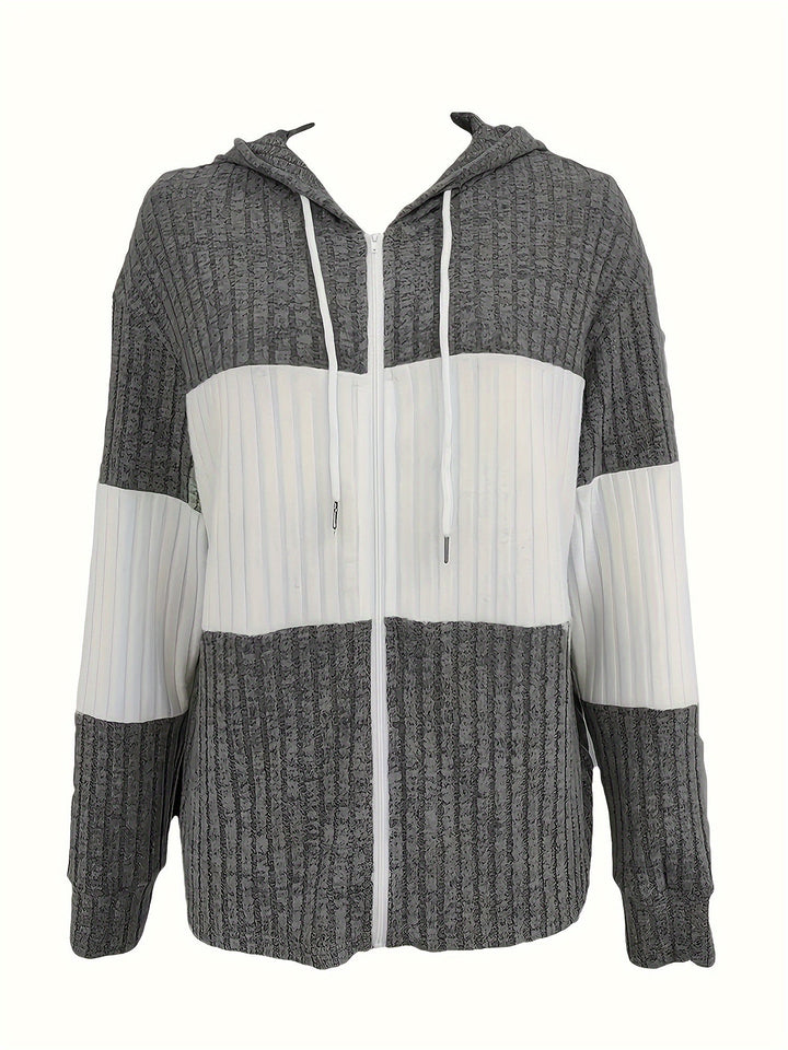 Tamara | Textured Hooded Zip Jacket