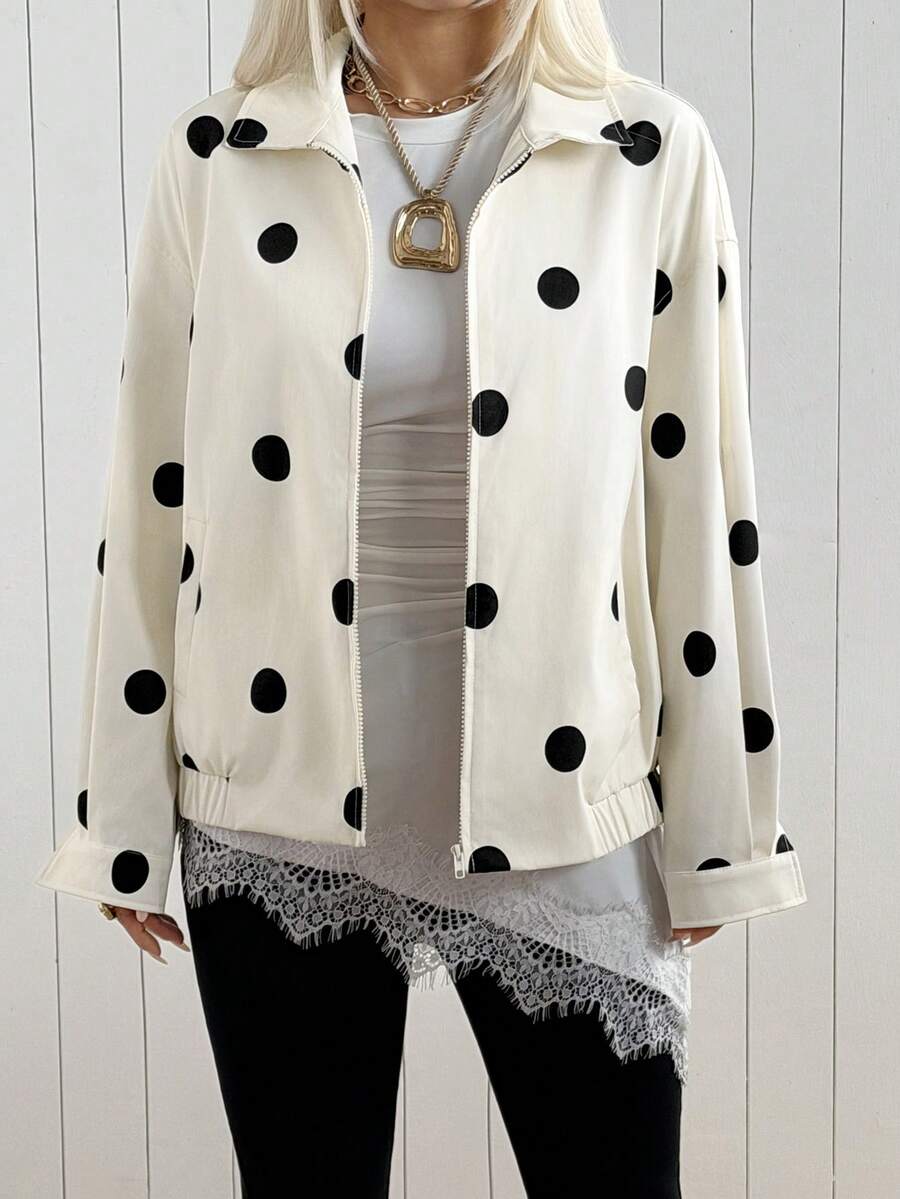 Oversized Leather Jacket with Drop Shoulder and Collar