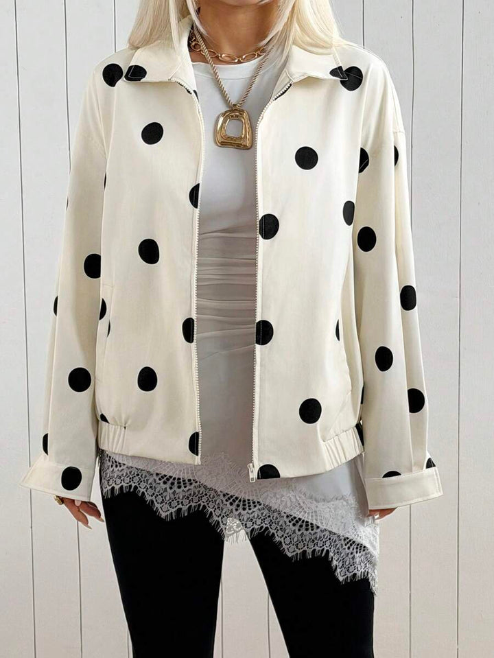 Oversized Leather Jacket with Drop Shoulder and Collar