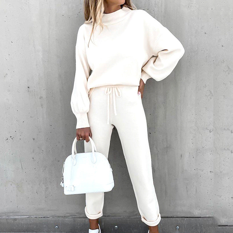Damen Loungewear-Set mit wärmendem Schnitt für kalte Tage - Weiss