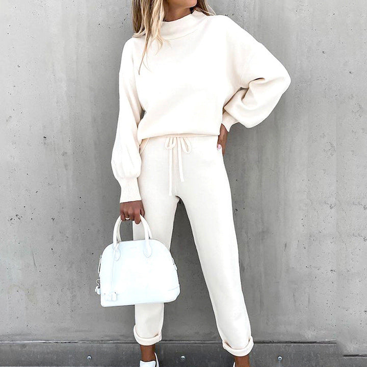 Damen Loungewear-Set mit wärmendem Schnitt für kalte Tage - Weiss