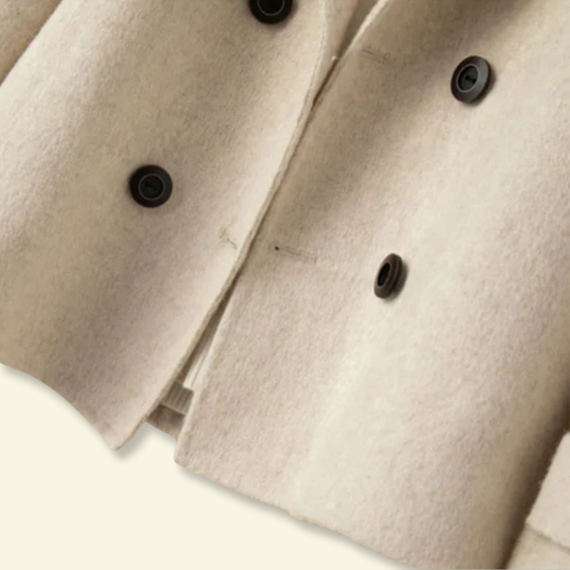 Damen Mantel in kurzer Form mit breitem Revers
