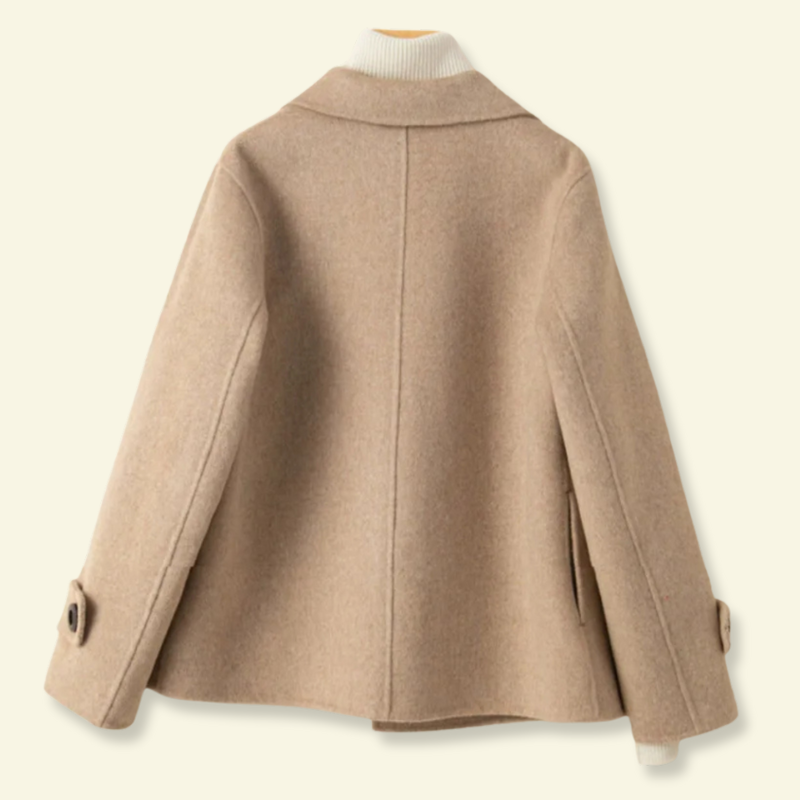Damen Mantel in kurzer Form mit breitem Revers
