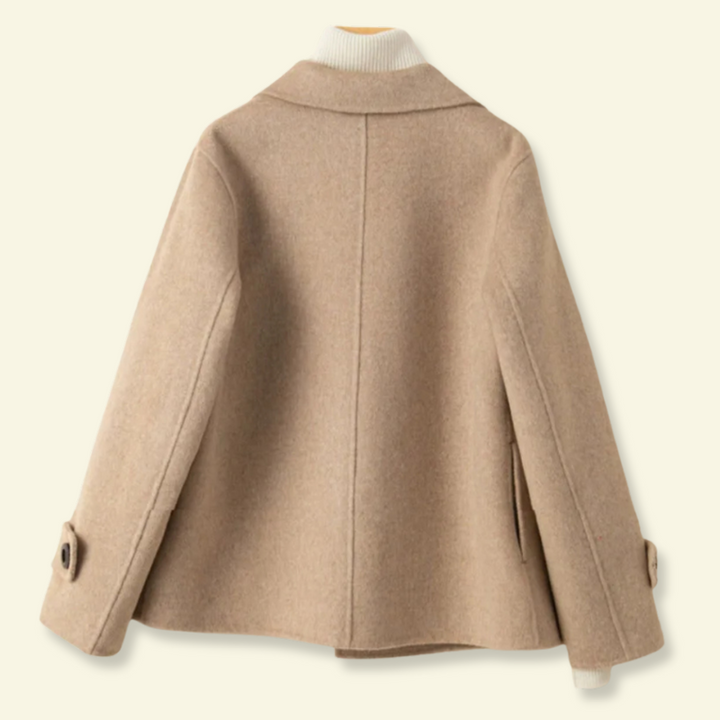 Damen Mantel in kurzer Form mit breitem Revers