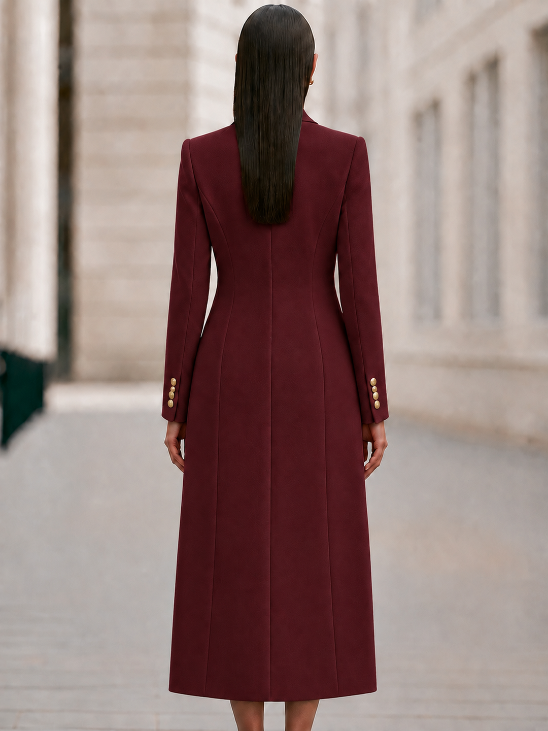Damen Mantel mit hochgeschlossenem Strickkleid