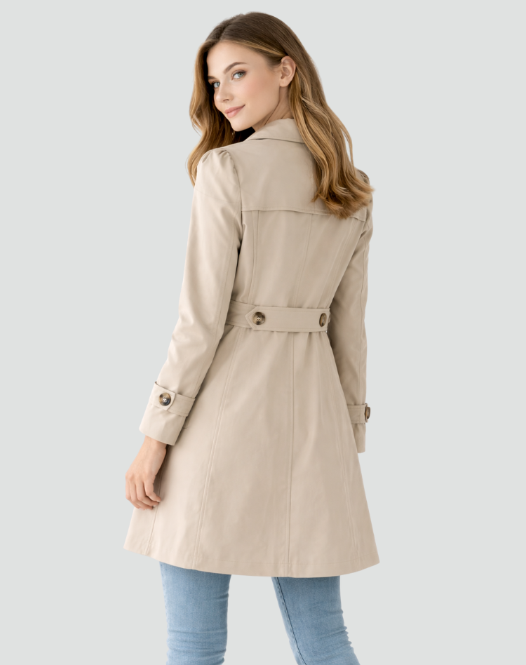 Damen Mantel mit Revers und Knopfleiste