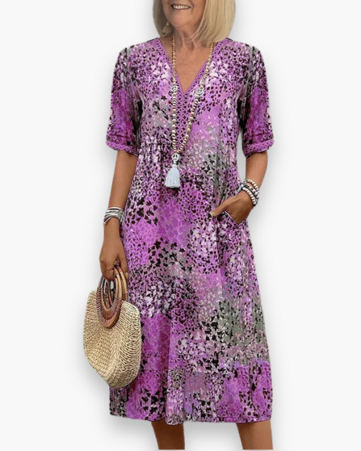 Robe midi imprimée femme | Élégant 4