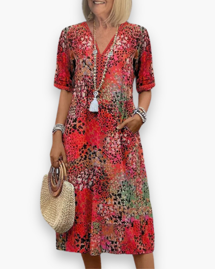 Robe midi imprimée femme | Élégant 1