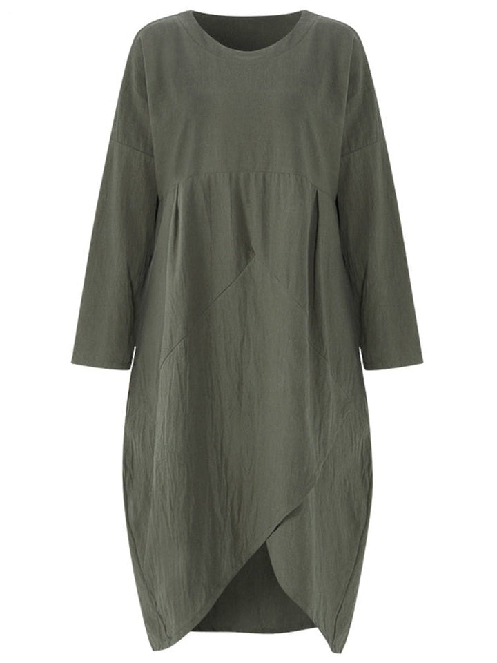 Damen Midikleid mit langen Ärmeln für Alltag und Anlässe - Schwarz