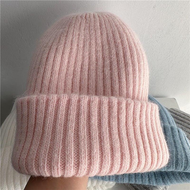 Damen Mütze aus flauschigem Rippenstrick
