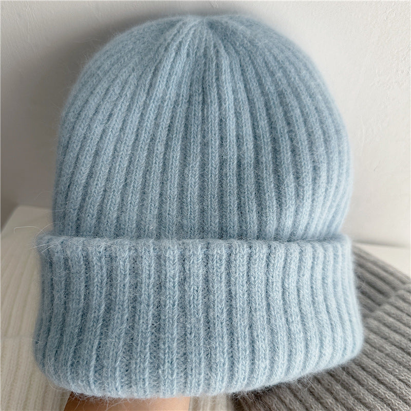 Damen Mütze aus flauschigem Rippenstrick