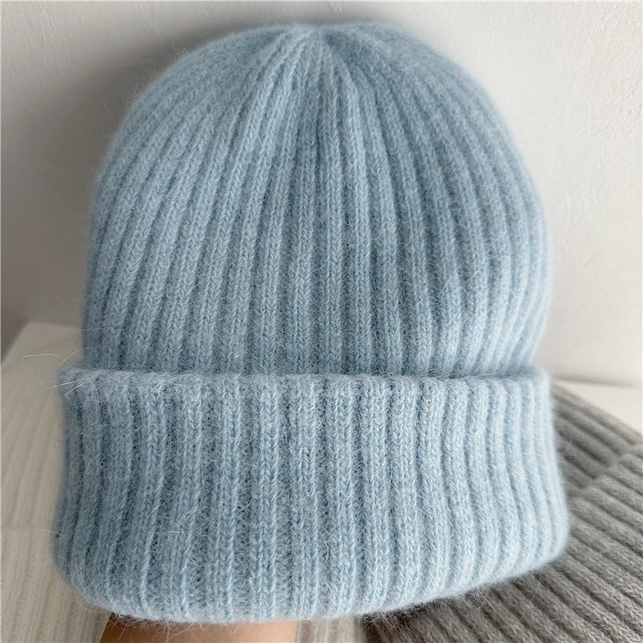 Damen Mütze aus flauschigem Rippenstrick
