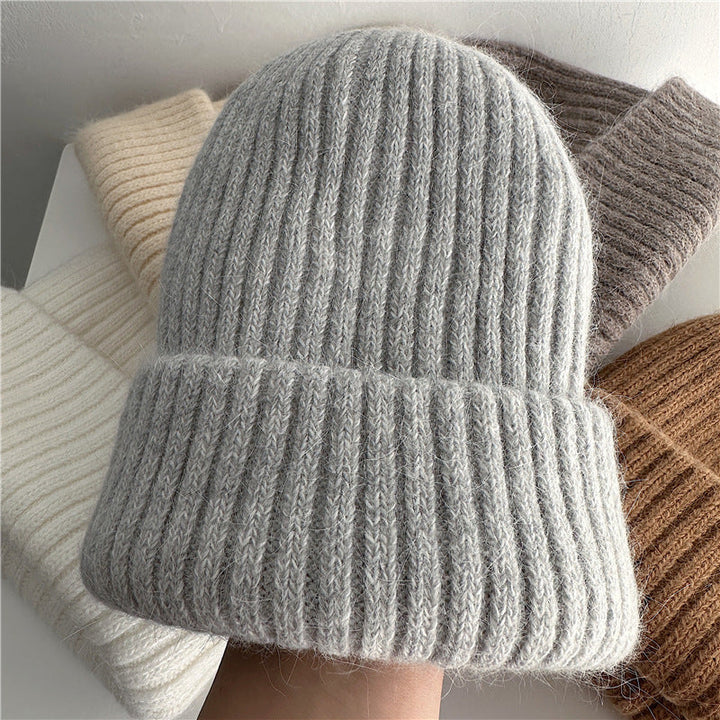 Damen Mütze aus flauschigem Rippenstrick