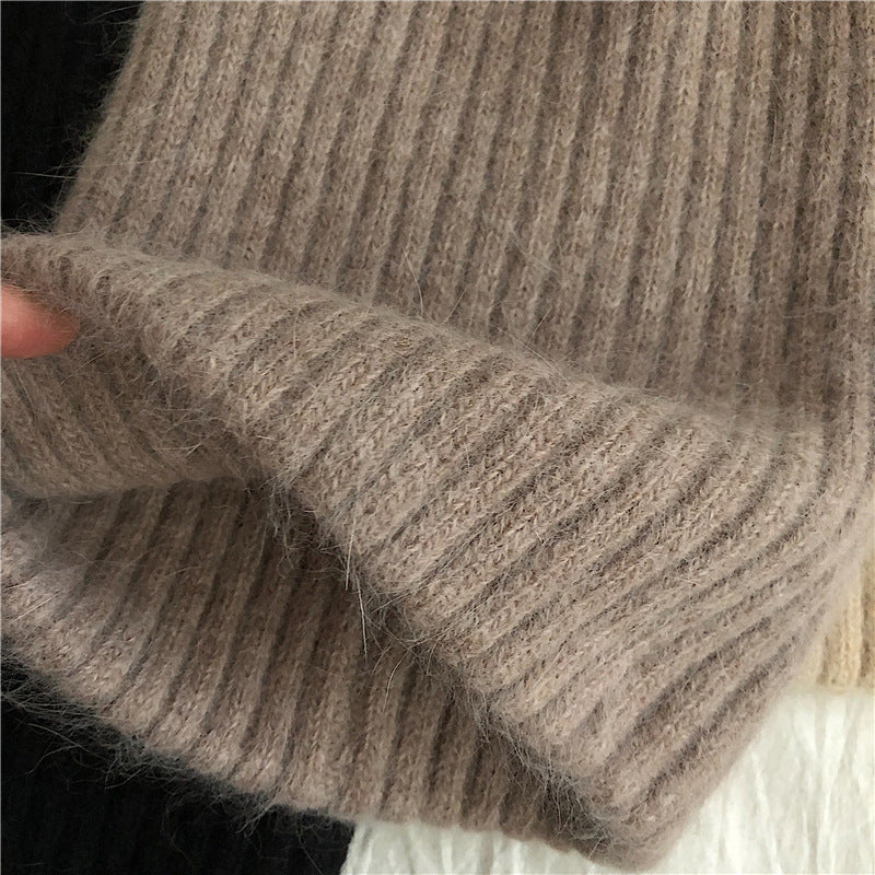 Damen Mütze aus flauschigem Rippenstrick