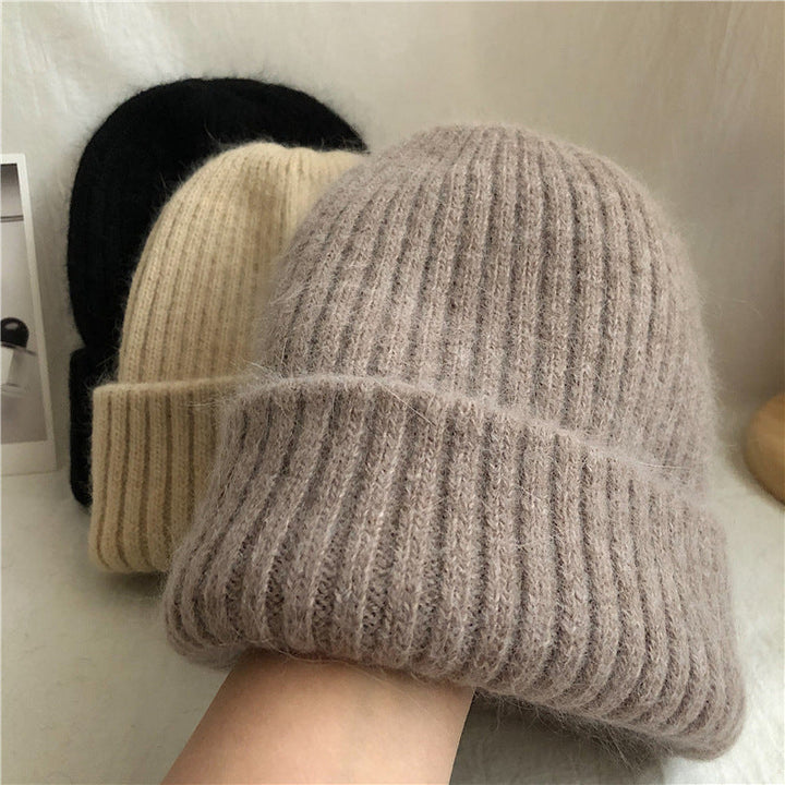 Damen Mütze aus flauschigem Rippenstrick