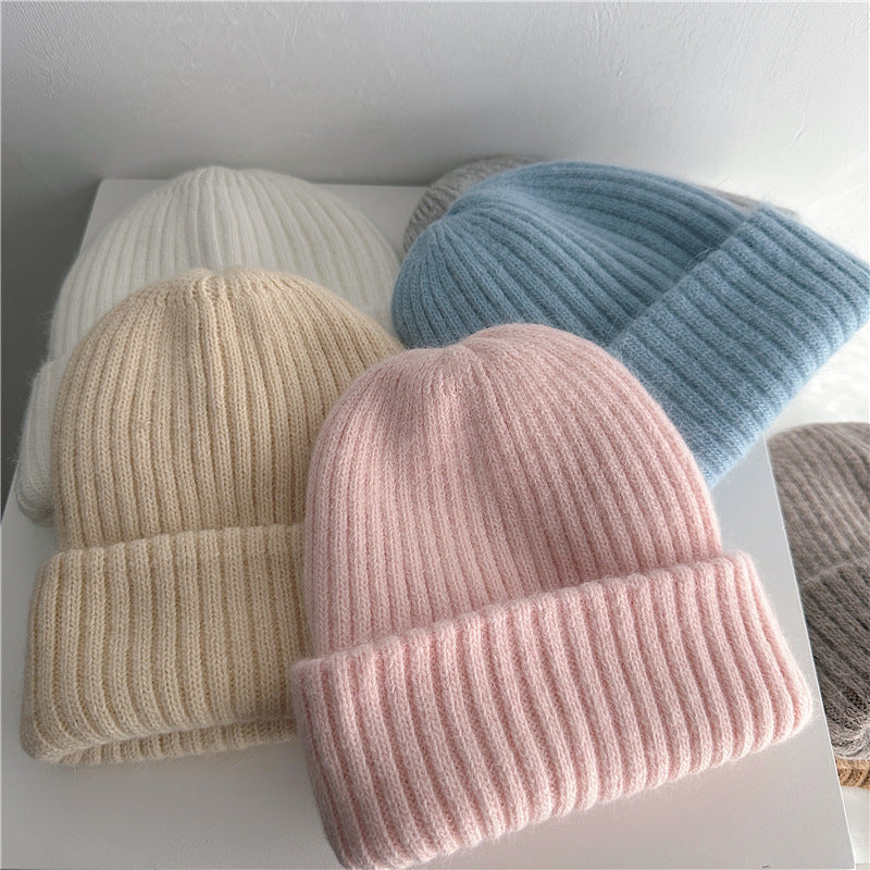 Damen Mütze aus flauschigem Rippenstrick