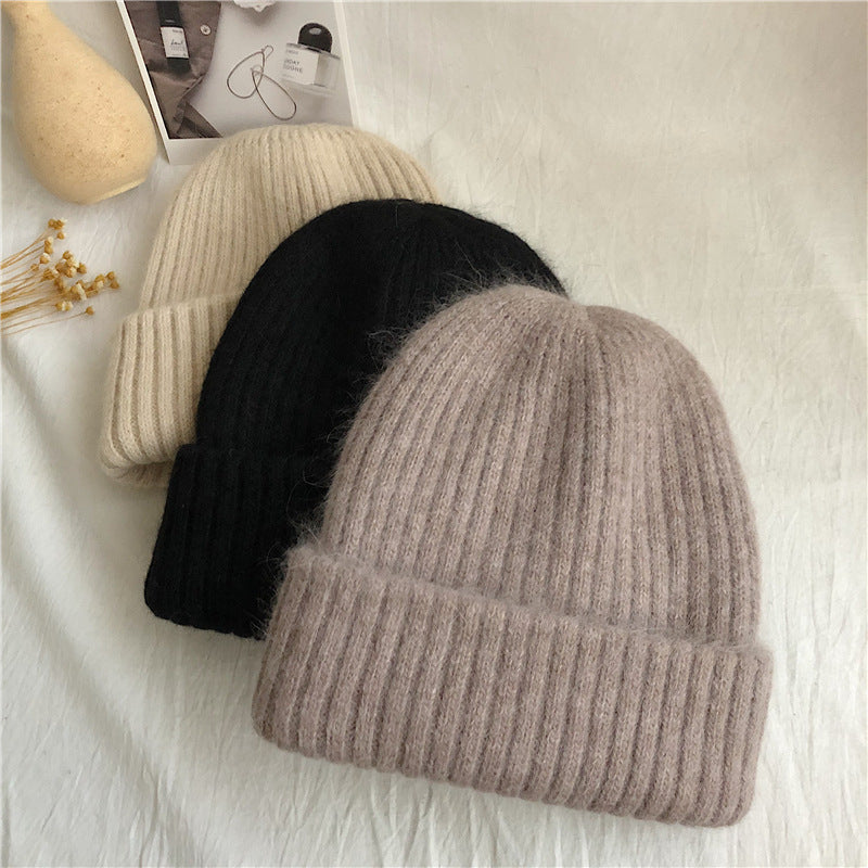 Damen Mütze aus flauschigem Rippenstrick