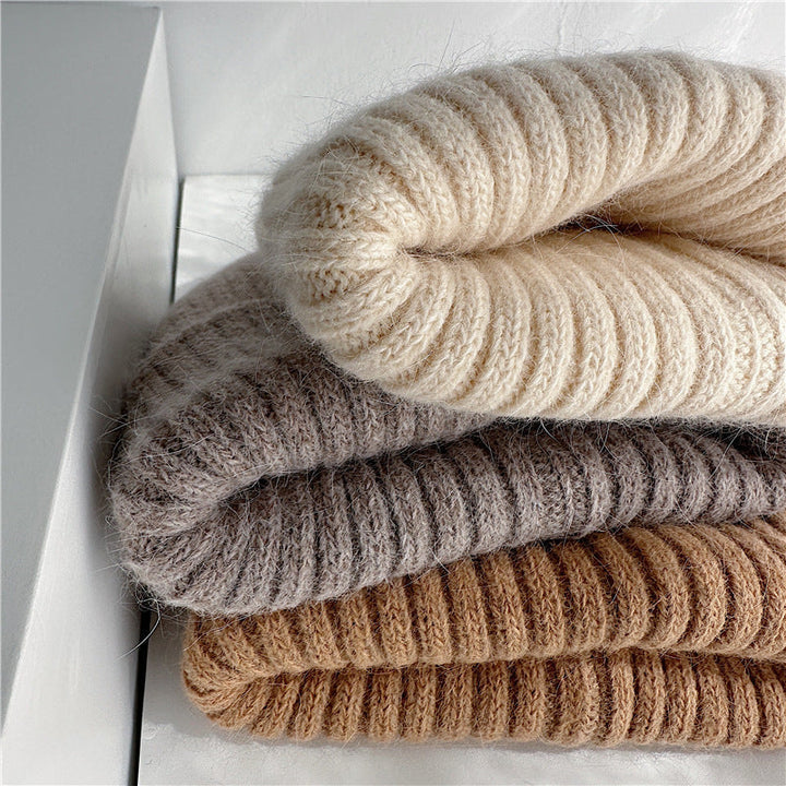 Damen Mütze aus flauschigem Rippenstrick