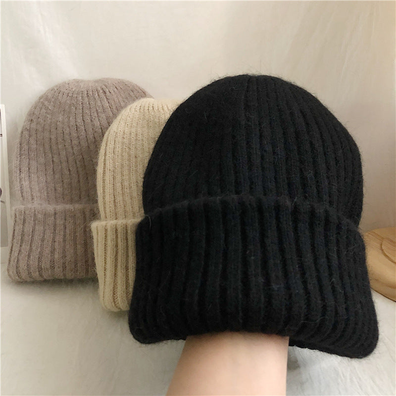 Damen Mütze aus flauschigem Rippenstrick