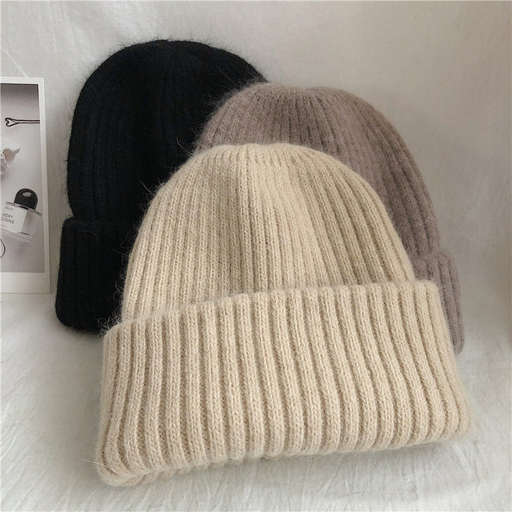 Damen Mütze aus flauschigem Rippenstrick