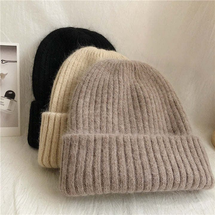 Damen Mütze aus flauschigem Rippenstrick